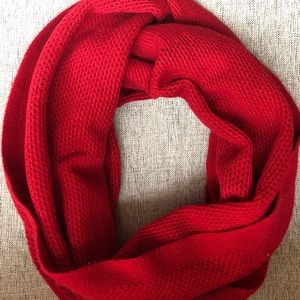 Red infinity scarf & gray infinity scarf!